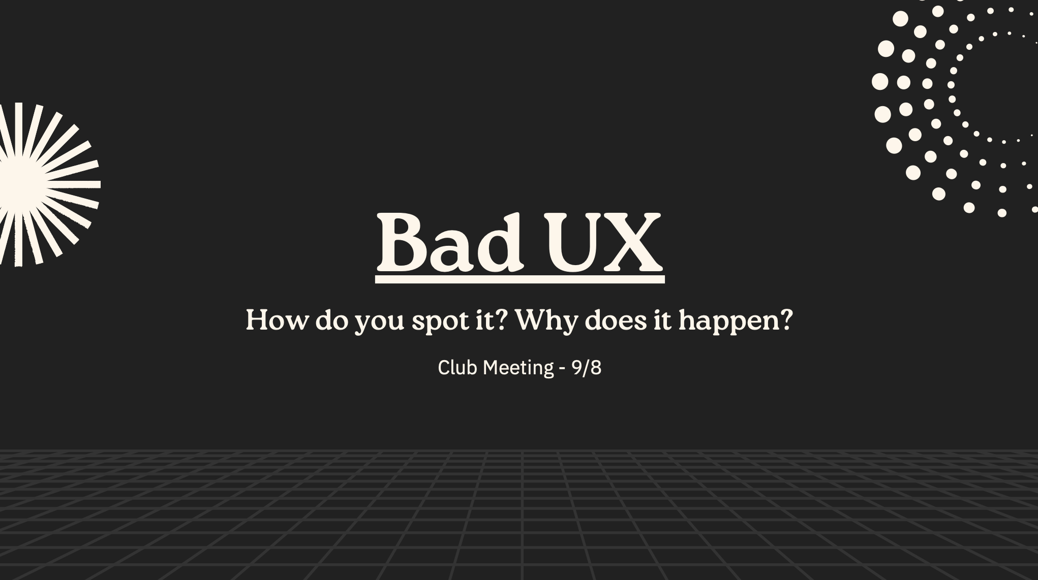 Club Meeting 9-8